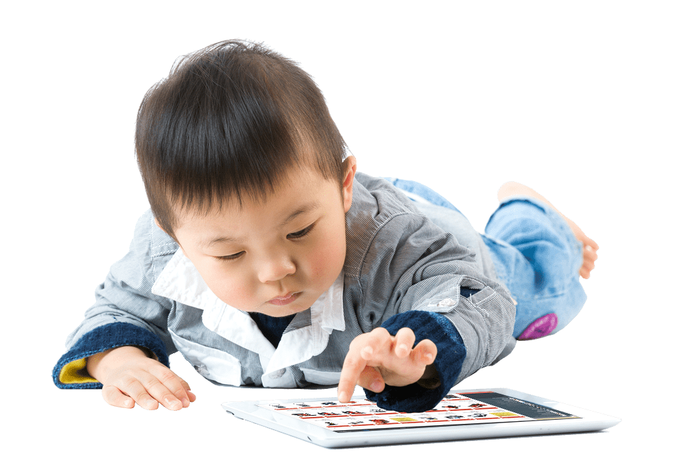 Boy looking at Readunit inspection software on a tablet
